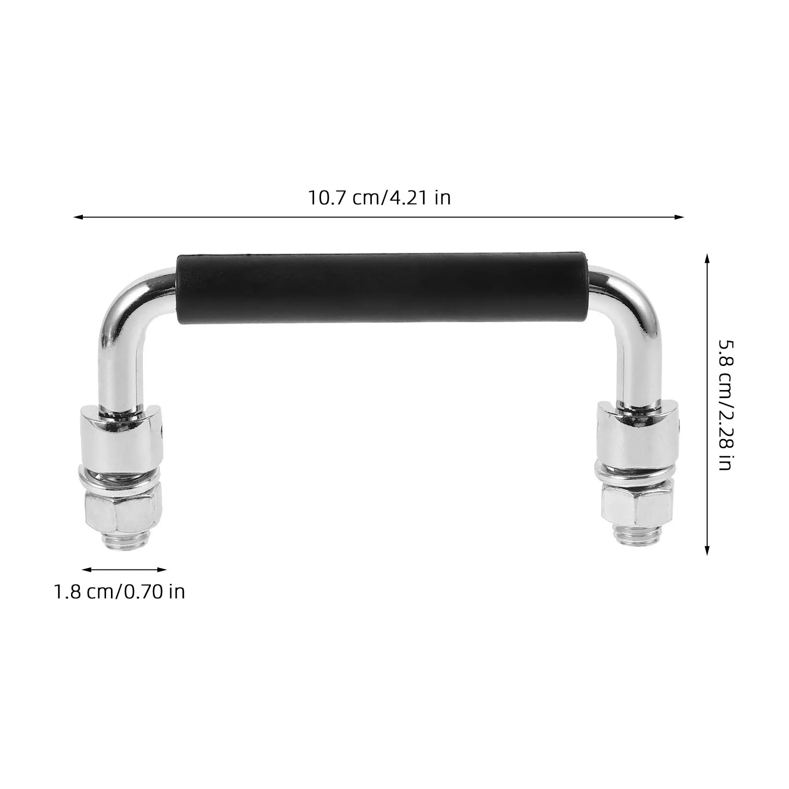 

2Pcs Folding Tool Box Handle Iron Chrome Plated Heavy Duty Case Pull Handle Non Slip Grip for Toolbox Cabinet Industrial Use