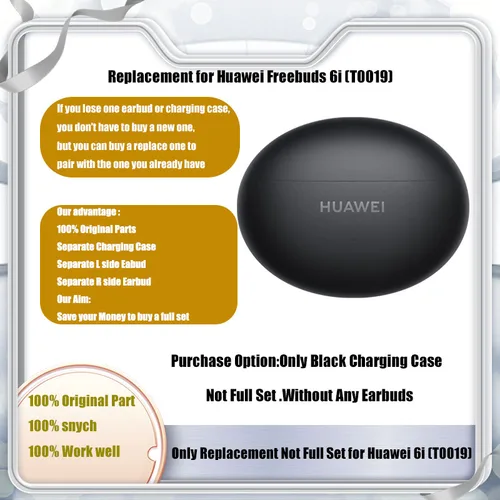 Pieza de repuesto 100% Original para auriculares Huawei FreeBuds 6i (T0019), funda de carga individual izquierda derecha o no juego completo