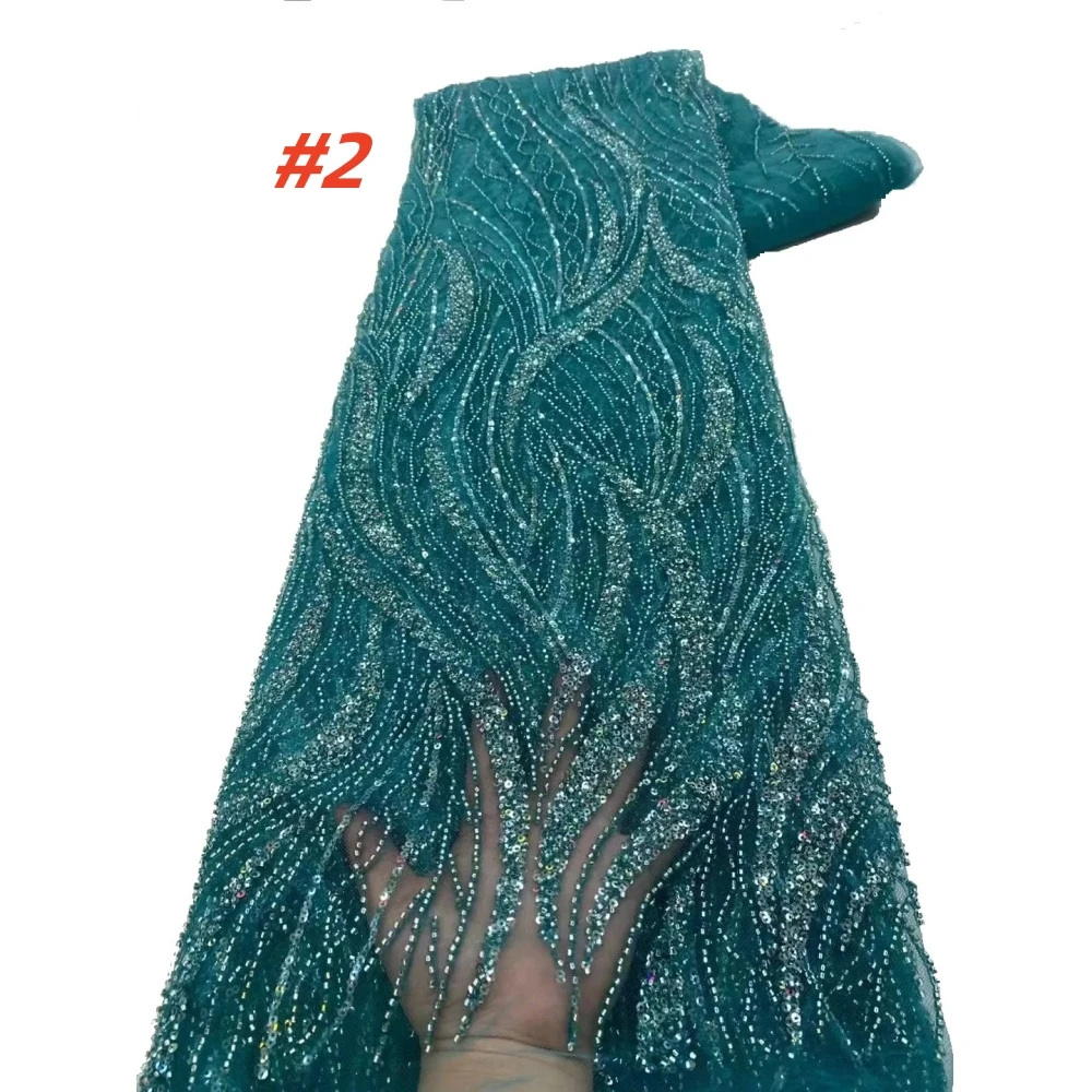 Tessuti di pizzo da sposa nigeriano con perline di lusso africano 2025 Tessuto di pizzo francese con paillettes di alta qualità per abiti nigeriani
