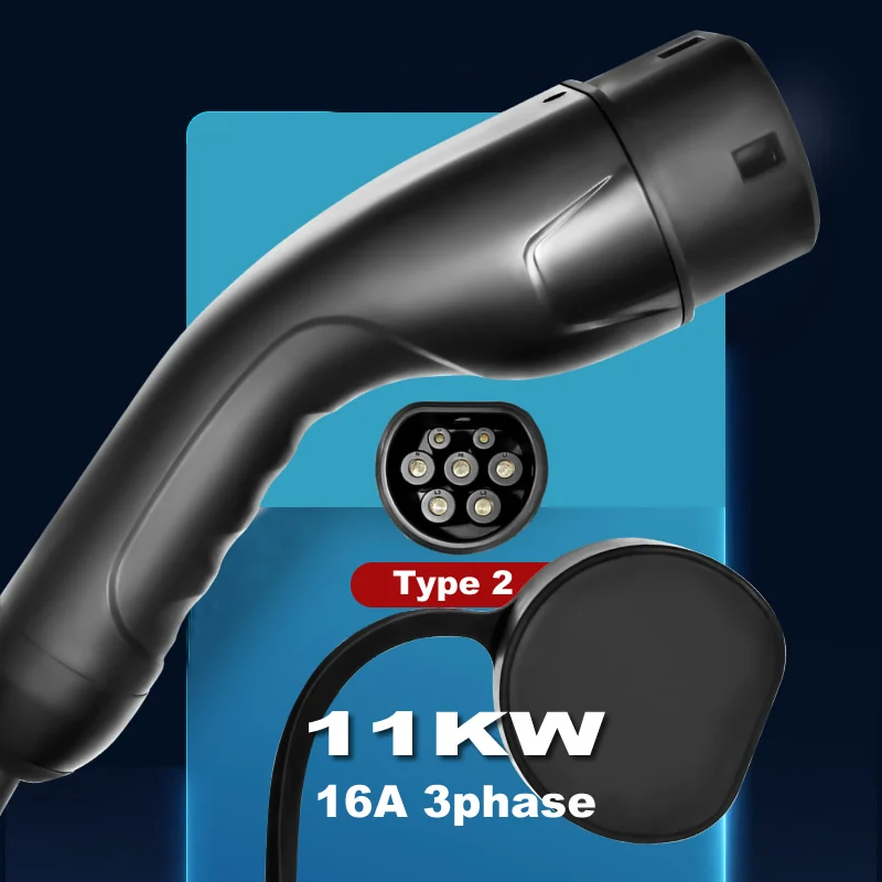 JIGU 3 phase 16A Electric Vehicle Charger Charging Station Type 2 Car Charger WIFI Bluetooth EV Charger 11KW Type 2 Wallbox 380V