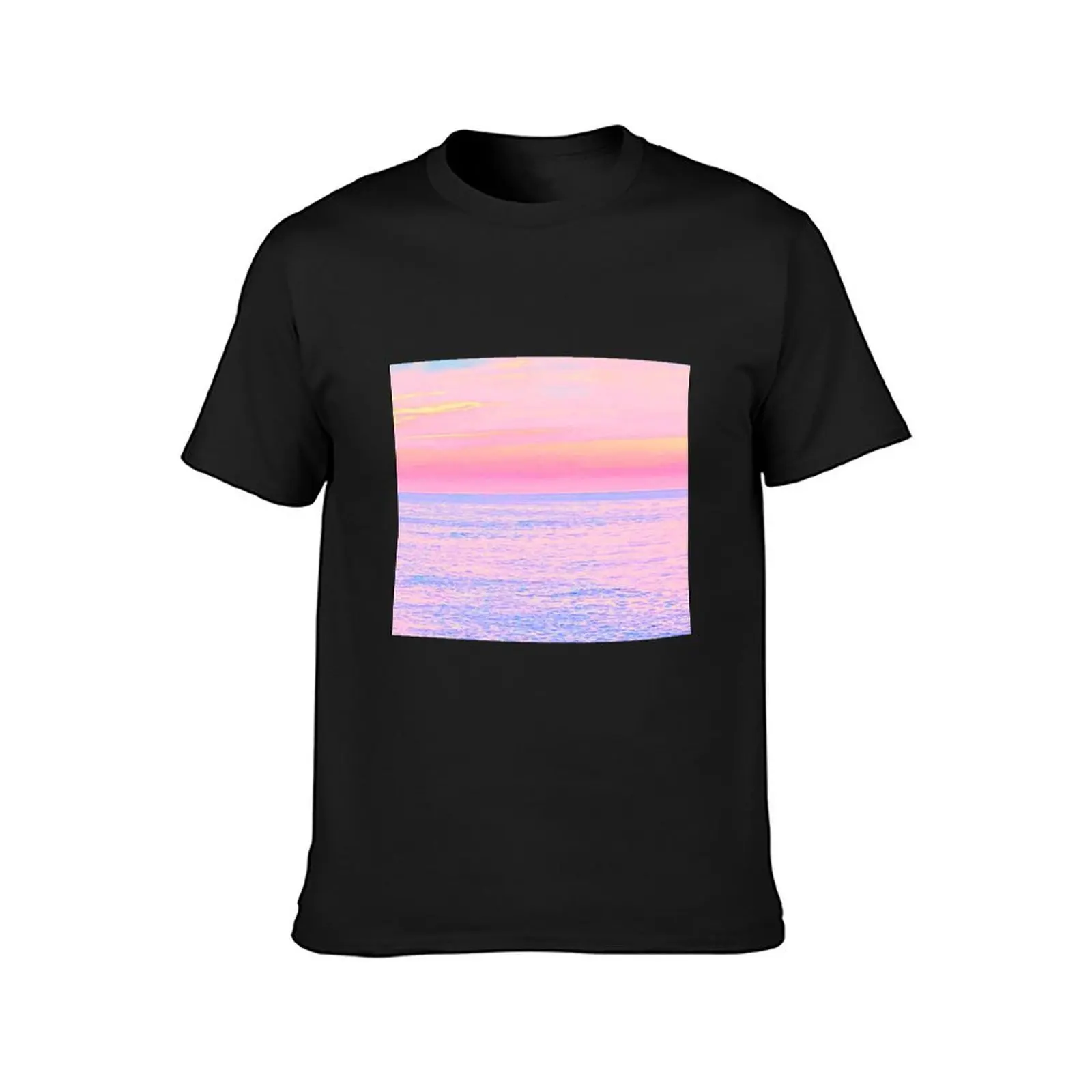 Relaxing Magenta Ocean T-Shirt summer top plus sizes mens clothing