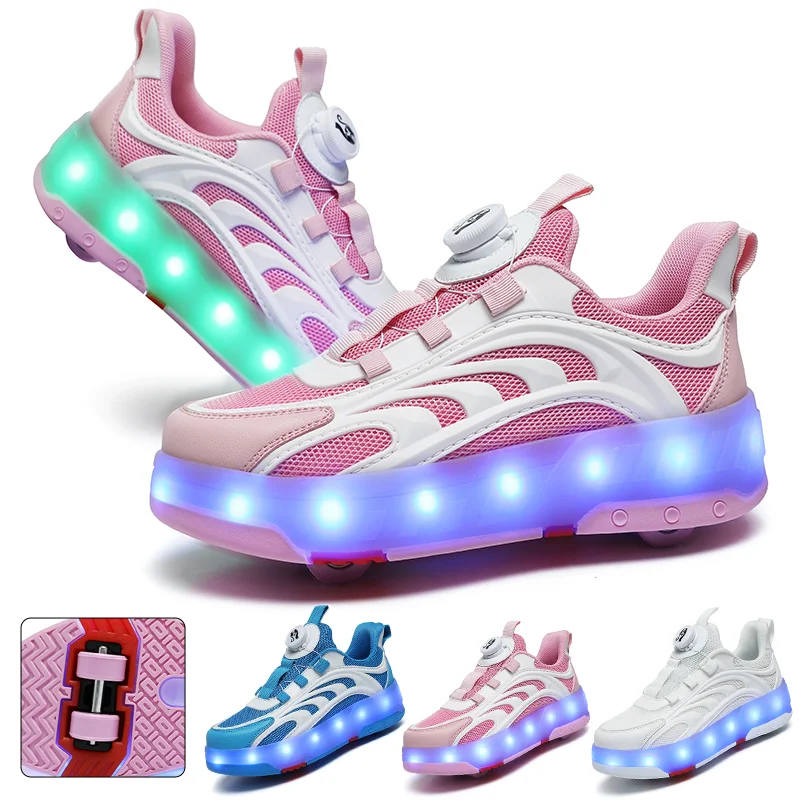 

Fashion flash roller skates children's entertainment wheel shoes Wear resistant breathable removable wheel shoes