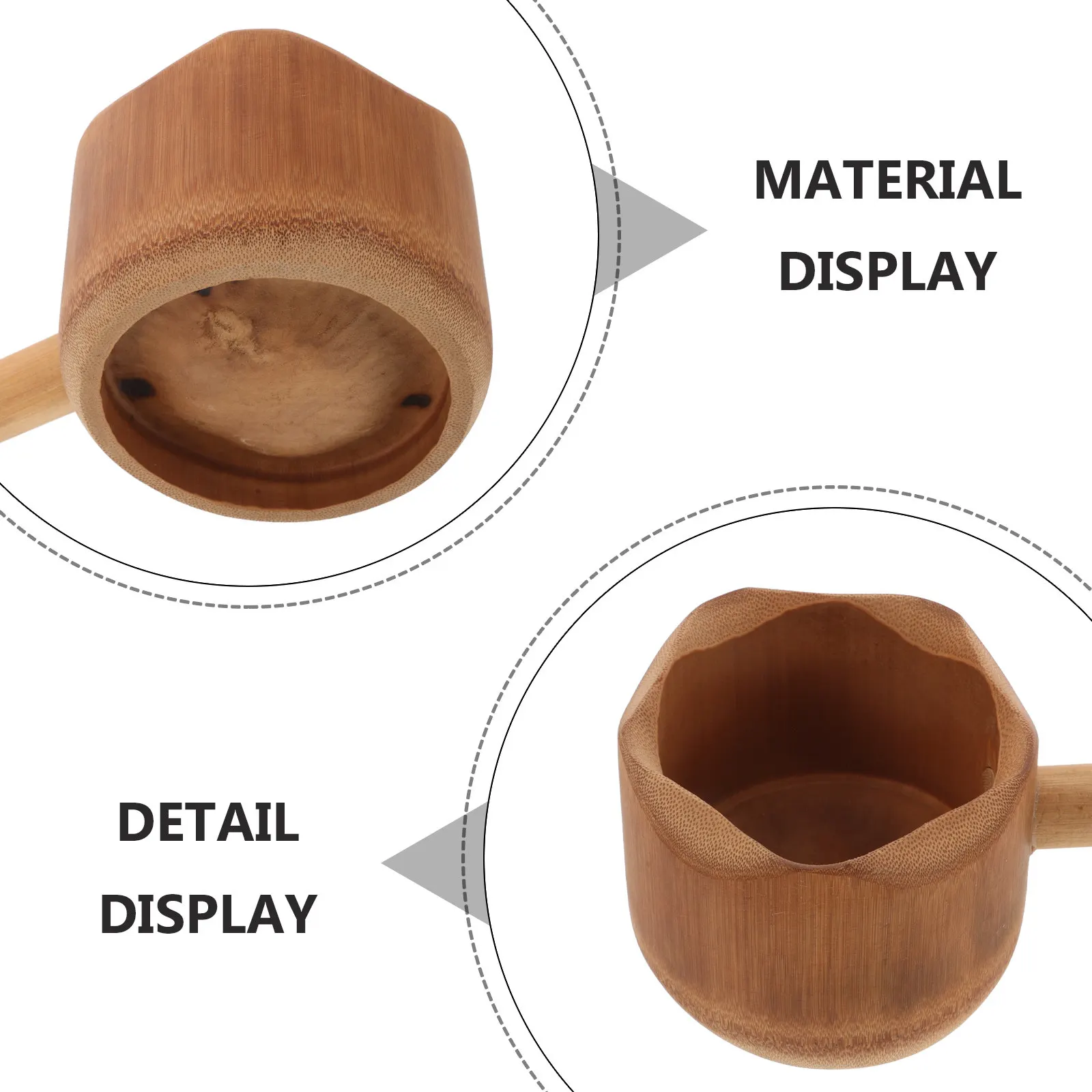 Bamboo Water Ladle Unique Design Comfortable Grip for Shower Bathing Sauna Canteen Restaurant Kitchen Gardening Water Dipper