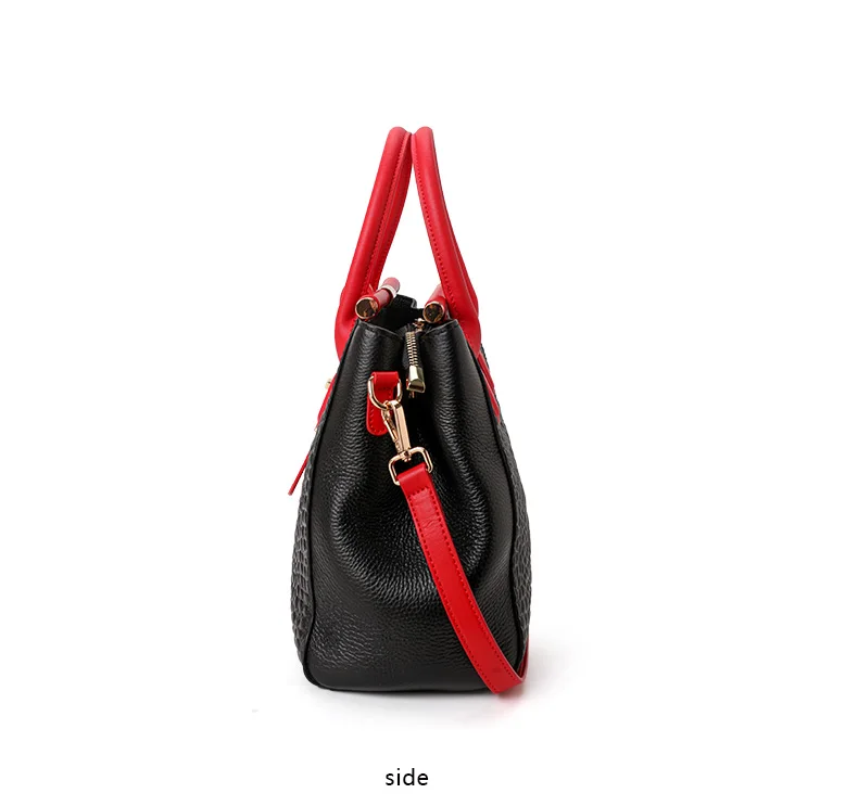 Neue Tragetasche aus Rindsleder mit Kroko-Prägung für Damen, farblich passende Handtasche, abnehmbarer Riemen, Umhängetasche für Pendler – Detail 10