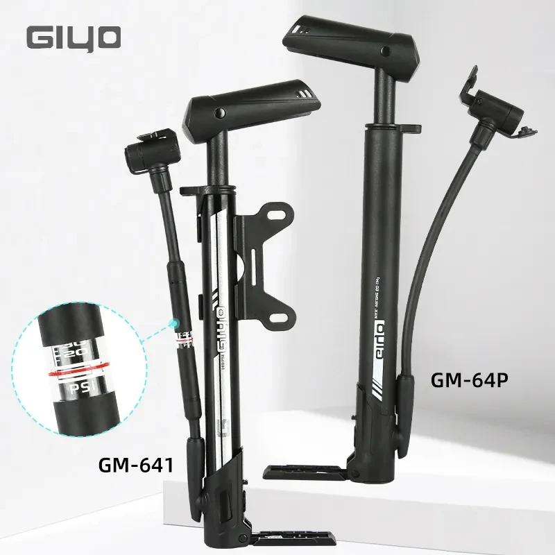 Giyo Bicycle Floor Standing Pump High Pressure Portable Tire Inflator Presta/Schrader Valve MTB Road Bike Pump Cycling Accessory