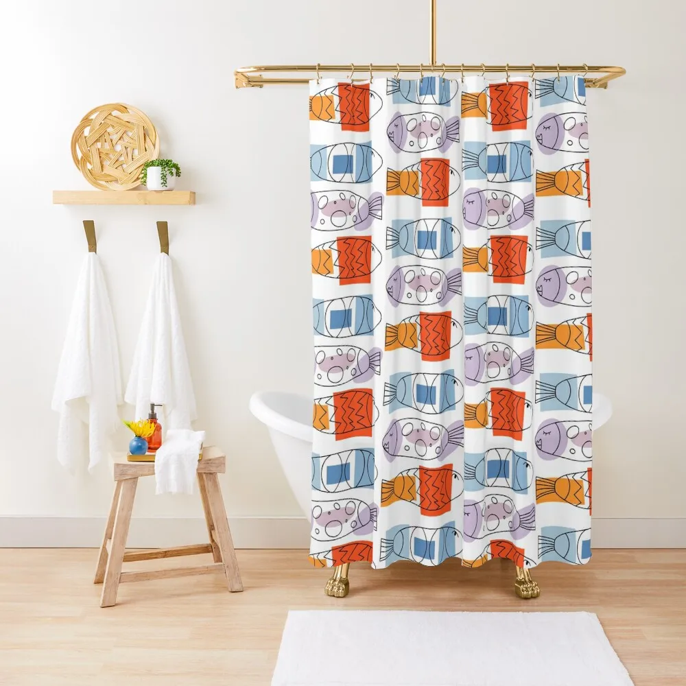 

Fishies Shower Curtain For Bathrooms Bathroom And Shower Curtain