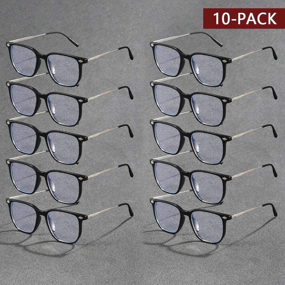 CRIXALIS 10 Stück Anti-Blaulicht-Brillen für Damen und Herren, quadratisch, lässig, neutral, für Geschenke, Brillen, Computer-Arbeitsbrillen
