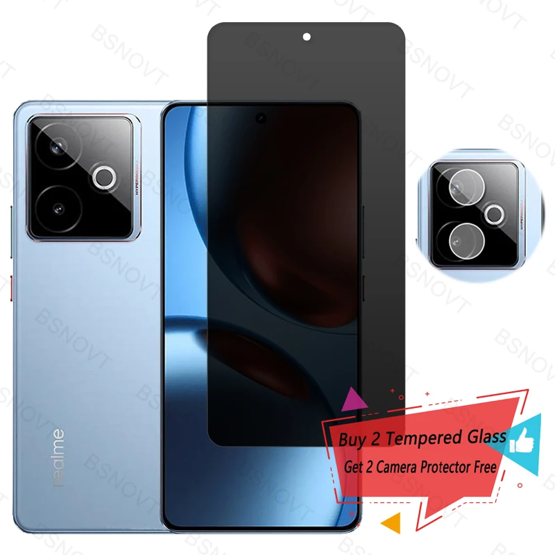 Privacy Tempered Glass For Realme GT 7T Privacy Screen Protector For Realme GT 7T Glass Tempered Glass For Realme GT 7T 6.8 inch