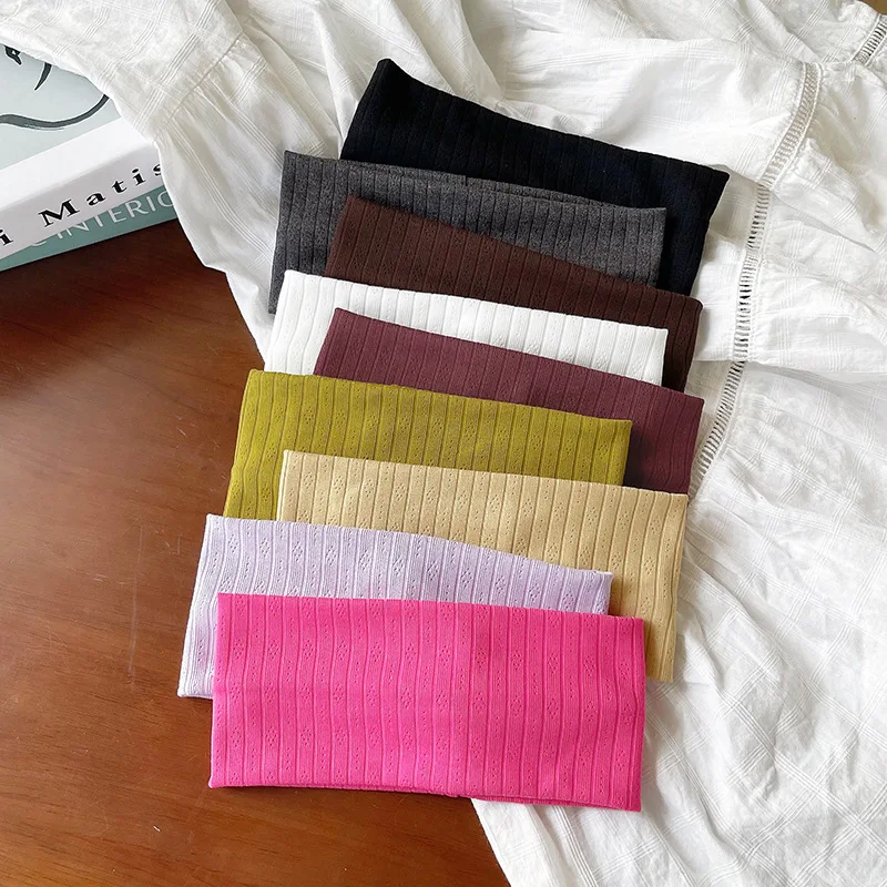 

Korean-Style Striped Solid-Color Knit Headband Multiple Colors Available Unisex Yoga Sports Headband