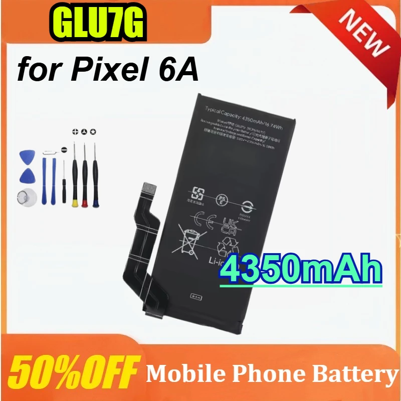 

3.85V 4350mAh GLU7G for Pixel 6A Mobile Phone Replacement Battery with Tool Kits