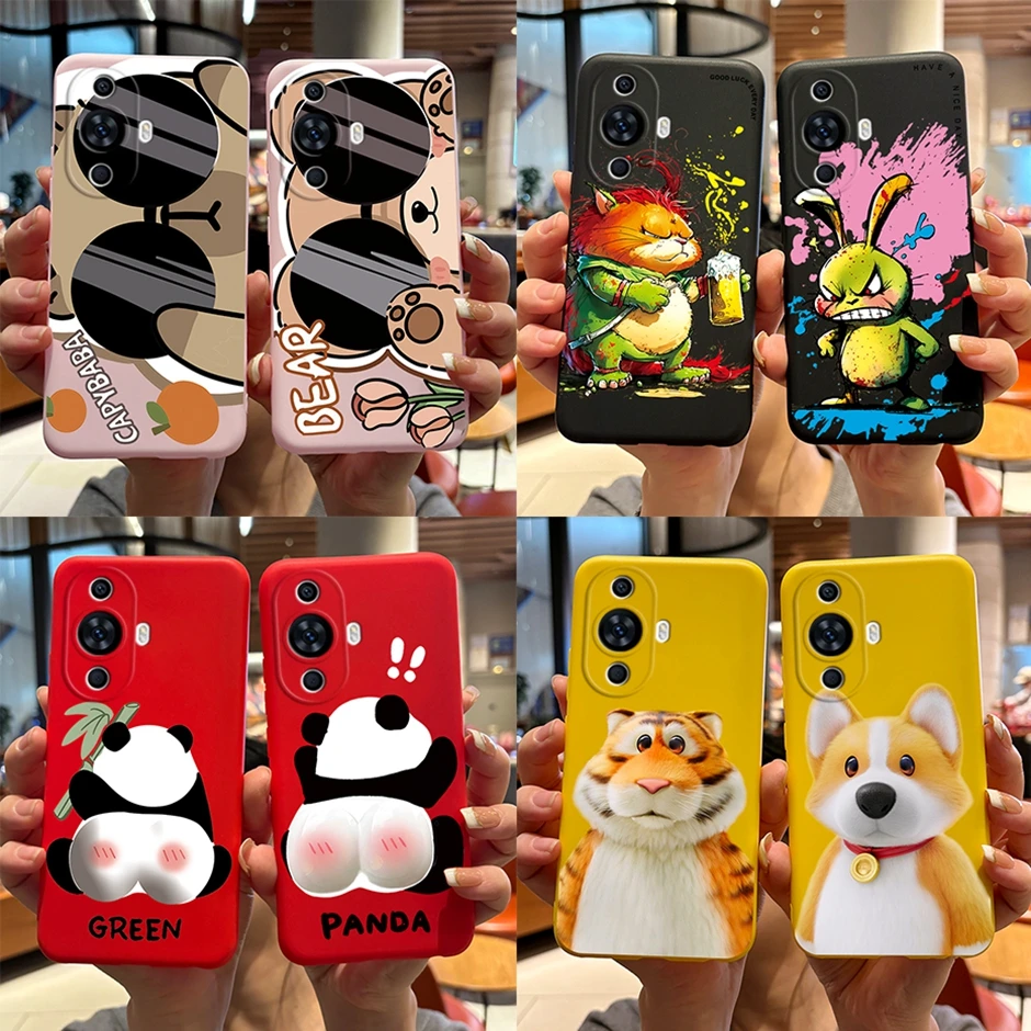 Candy Color Skin For Huawei Nova 11 Cute Cartoon Soft Silicone Phone Back Cover For Huawei Nova FOA-AL00 FOA-LX9 Cases Capa