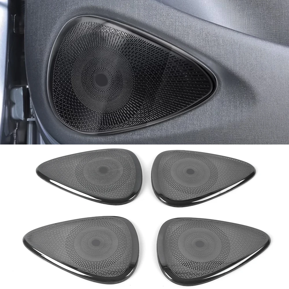 For BYD Dolphin 2021 2022 2023 2024 Car Door Audio Speaker Cover Loudspeaker Pad Trim Frame Sticker Stainless Steel Accessories