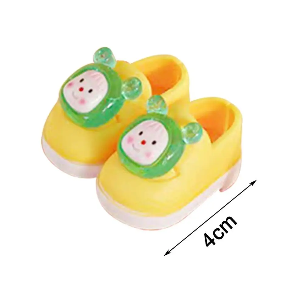 Mini zapatos de PVC hechos a mano con patrón de cuero de imitación, zapatos de 4cm, accesorios para muñecas, vestido de muñeca hasta 30cm, muñeca gruesa