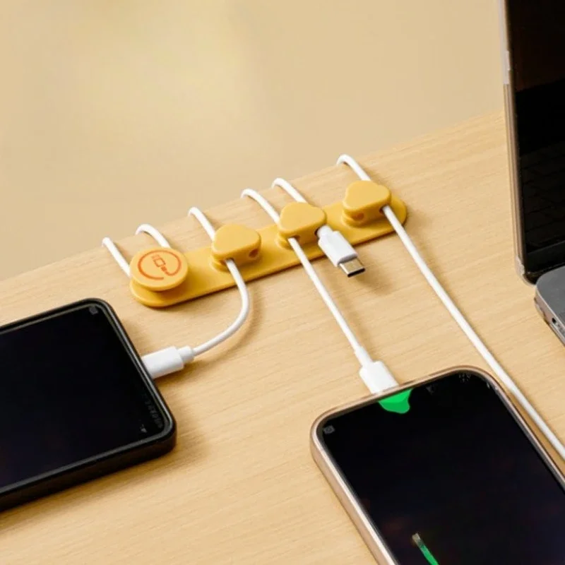 1Pc Multifunctional Cable Organizer Clip Compact Portable Wire Holder for Desk Bedside Under Desk Cable Management Charging Cord