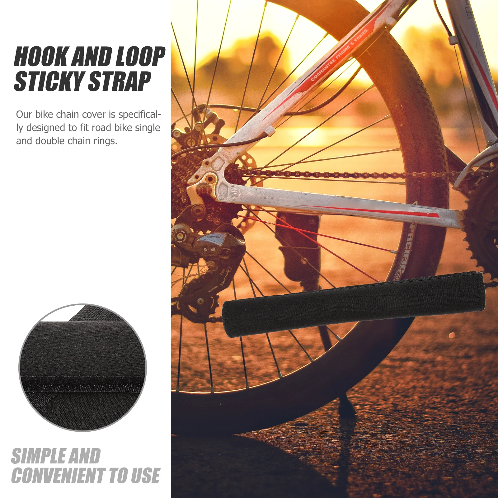 

2pcs Bike Chain Cover Road Bicycle Chains Guard Frame Protector Stay Wrap Cycling Accessories Easy Install Reusable Light