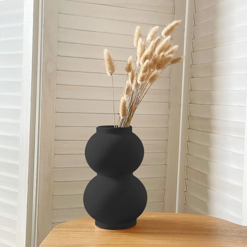 Black white Face vase Calabash Home creative decoration Ceramic Vase Christmas new year valentine's Mother's day gift