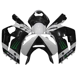 Hot fairing kit for Kawasaki ZX6R fairings 2003 2004 all glossy black plastic bodywork parts ZX-6R 03 04 Ninja 636
