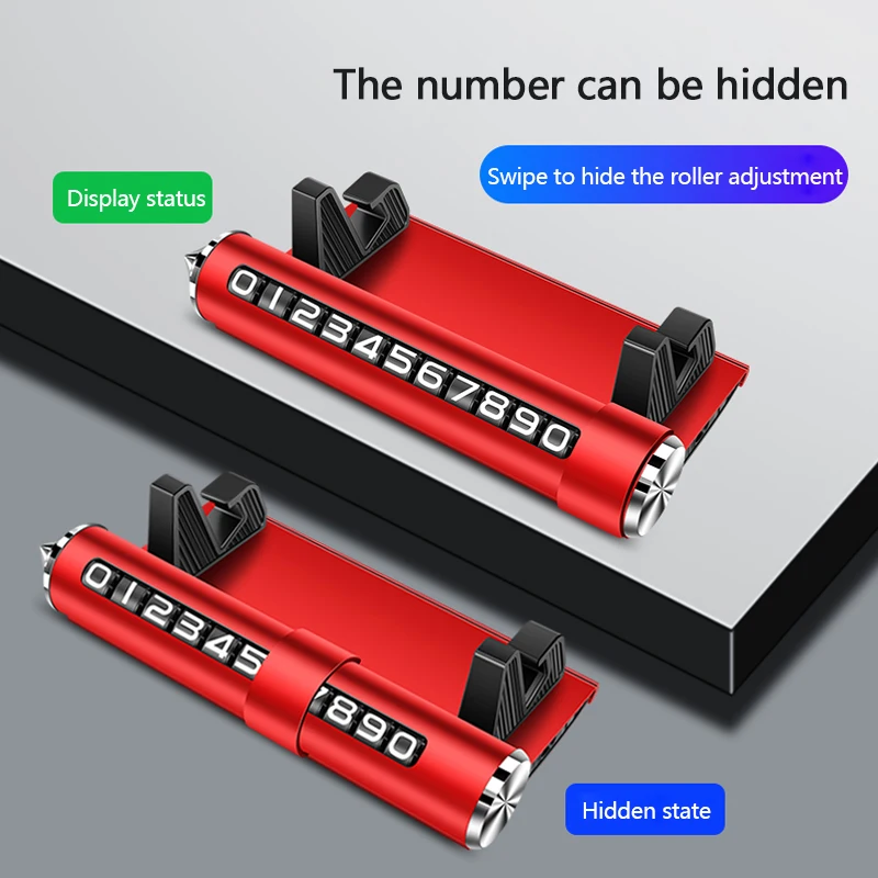 1 قطعة مطرقة أمان معدنية لوحة ركن السيارة سيارة لوحة أرقام متحركة سيارة هاتف مؤقت سيارة نوع مخفي