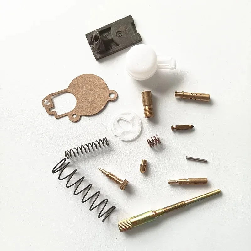 Carburetor Rebuild Repair Kit with Float Gasket Brass Jets Springs Fit Dellorto SI 20-20D P1051 3 Port Orado NV NV3 Spaco Parts