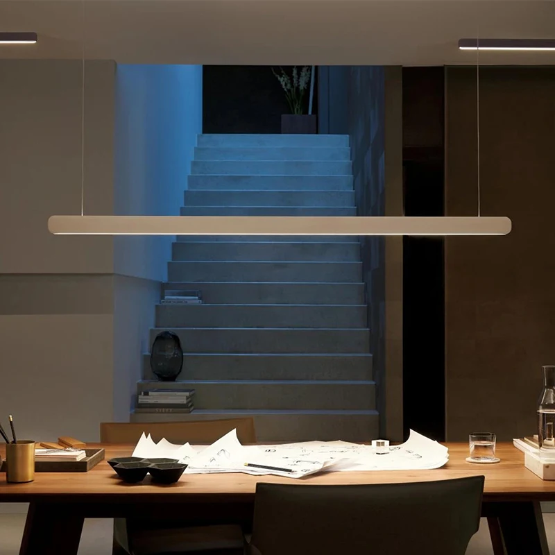 Restaurant long dining table light minimalist bar free lifting feel dimming LED lamps