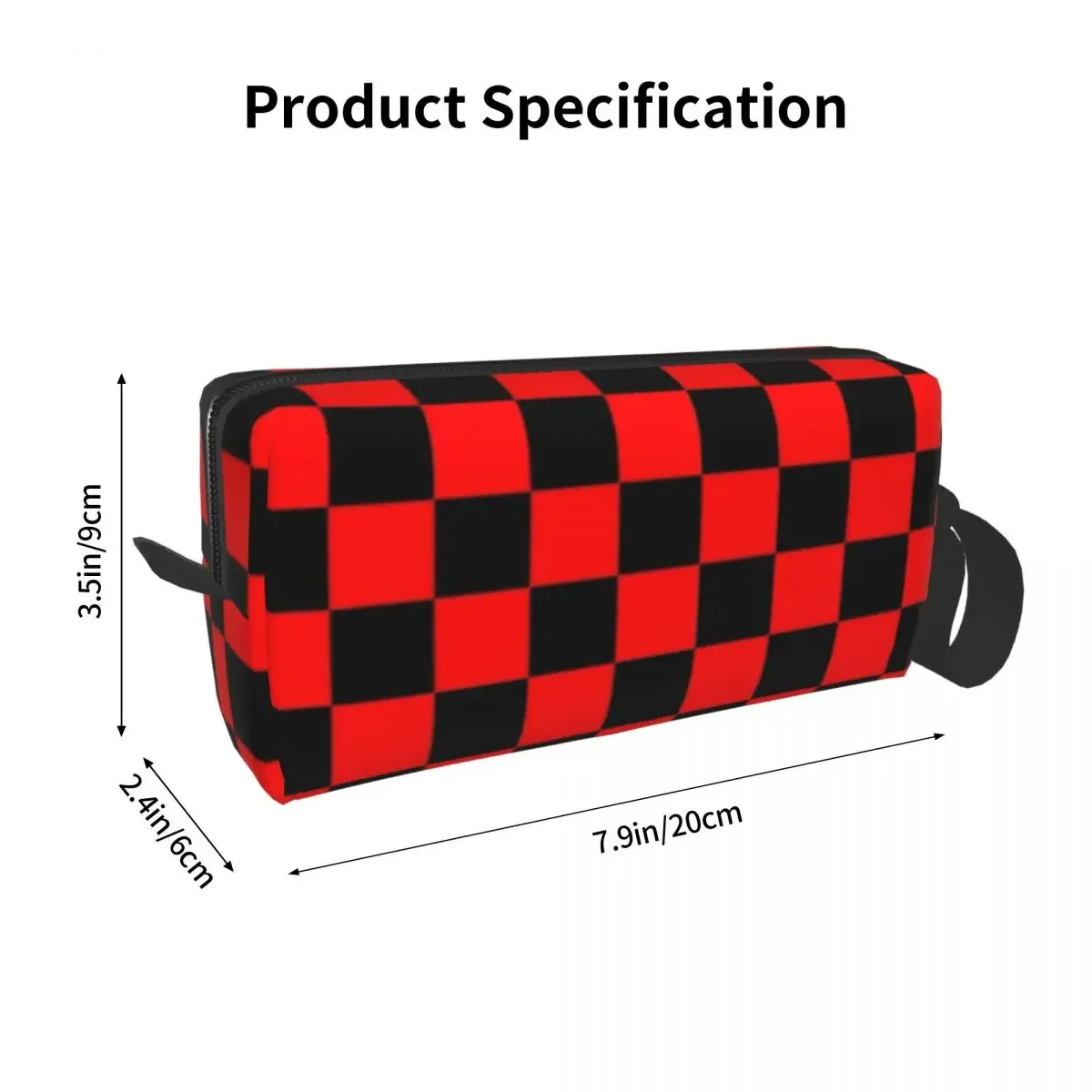 Red And Black Checkered Makeup Bag Cosmetic Organizer Storage Dopp Kit Toiletry Cosmetic Bag for Women Beauty Travel Pencil Case