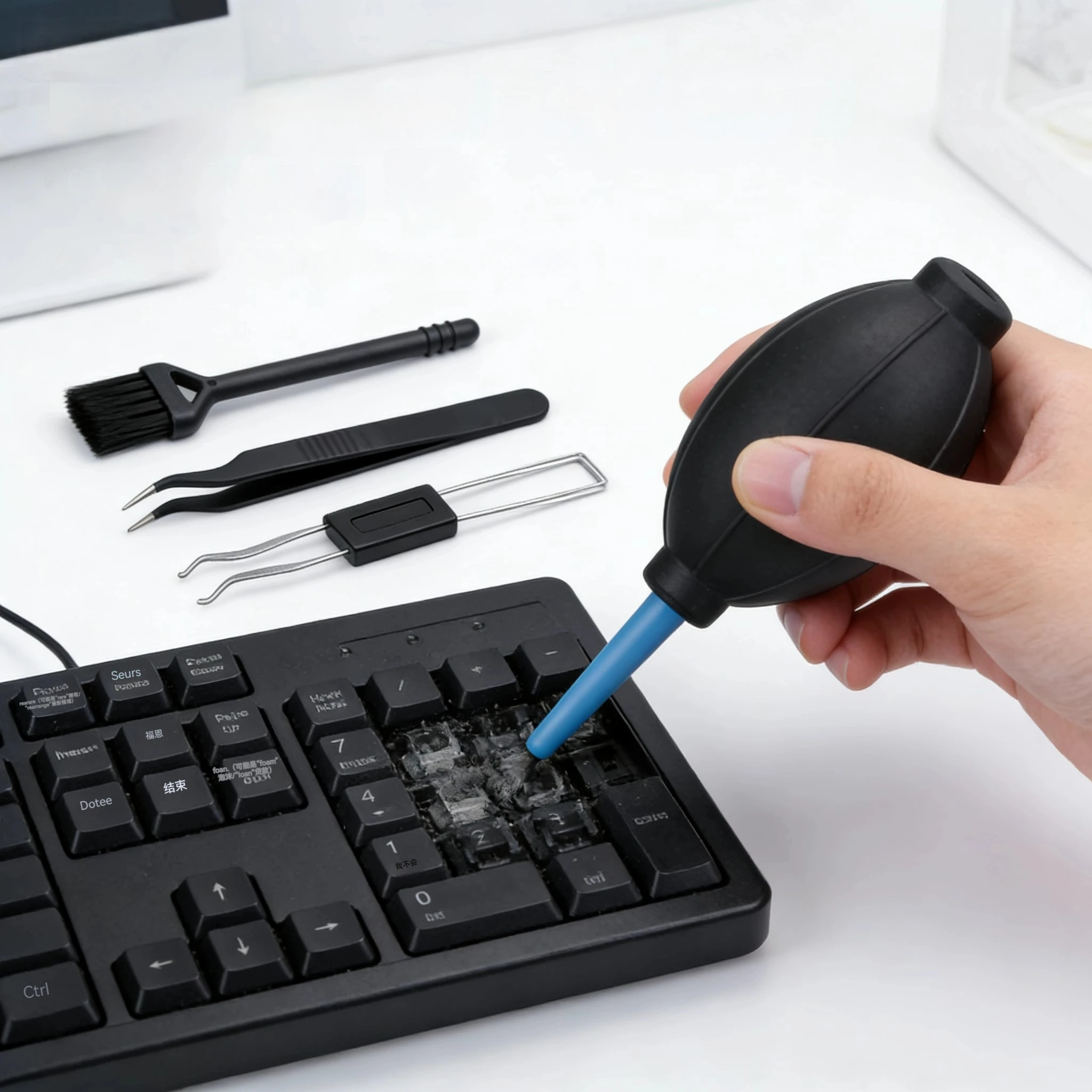 Keyboard cleaning kit, mechanical keyboard maintenance and cleaning tool for removing keycaps and cleaning dust