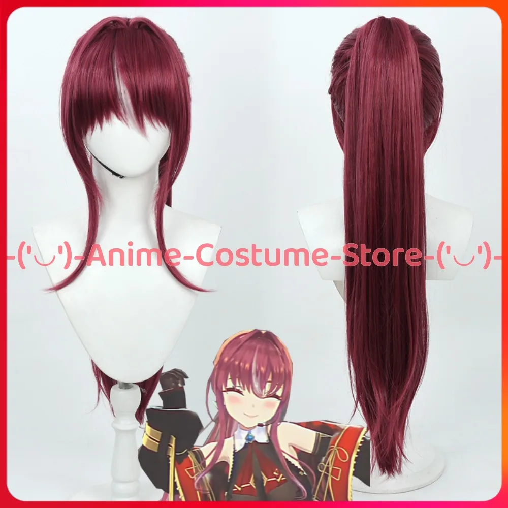 Hololive houshou capitão pirata marinho peruca cosplay anime jogo personagem halloween carnaval festa traje perucas de cabelo sintético