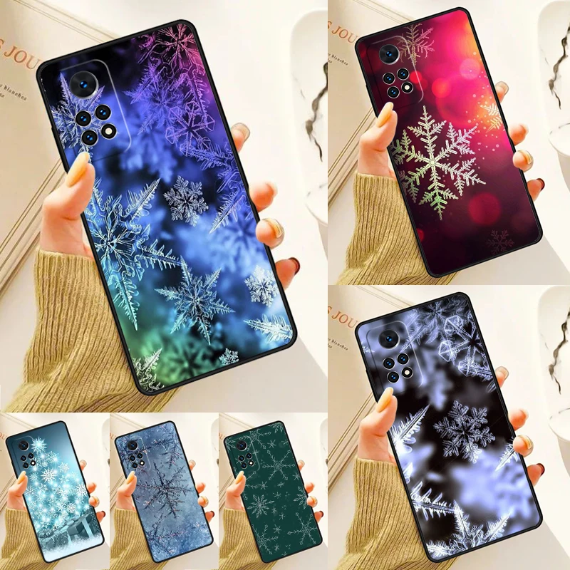 Snowflake Christmas Pattern Case For Samsung Galaxy S24 Plus S23 S20 S21FE Lite S22 Ultra Note 20 S8 S9 S10 Phone Coque