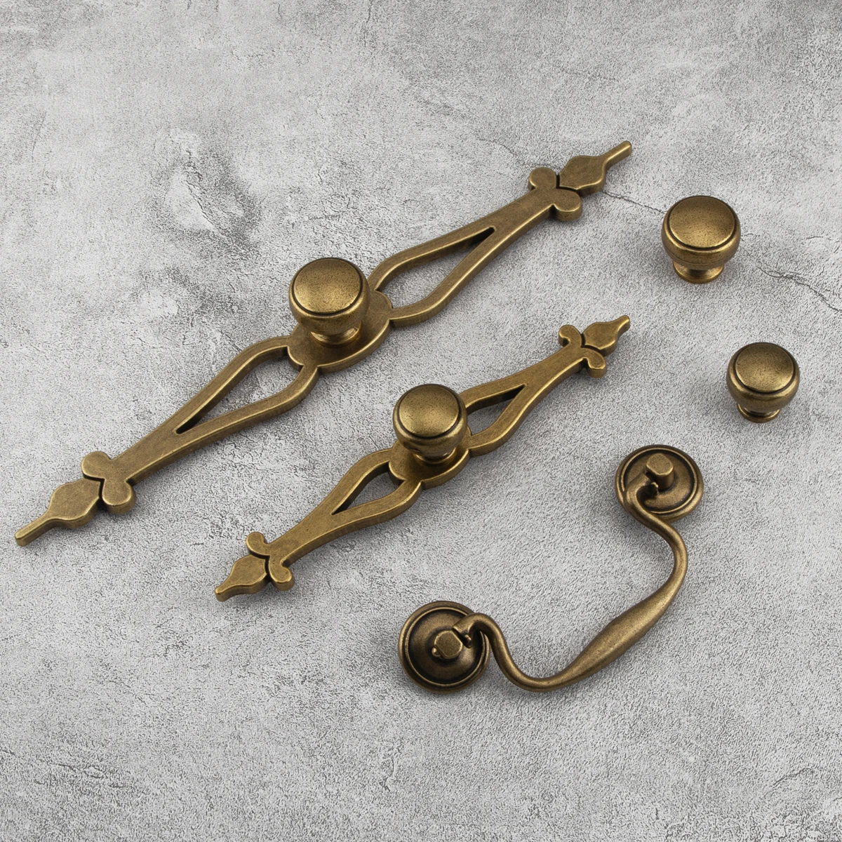Furniture Hardware American Style Rework Bronze Handle Kitchen Cabinet Knob Drawer Wardrobe Zinc Alloy Handle