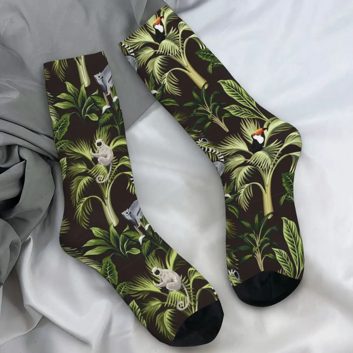 Cartoon Animal Socks Monkey Kawaii Stockings Winter Anti Skid Unisex Men Socks Soft Breathable Pattern Outdoor Socks