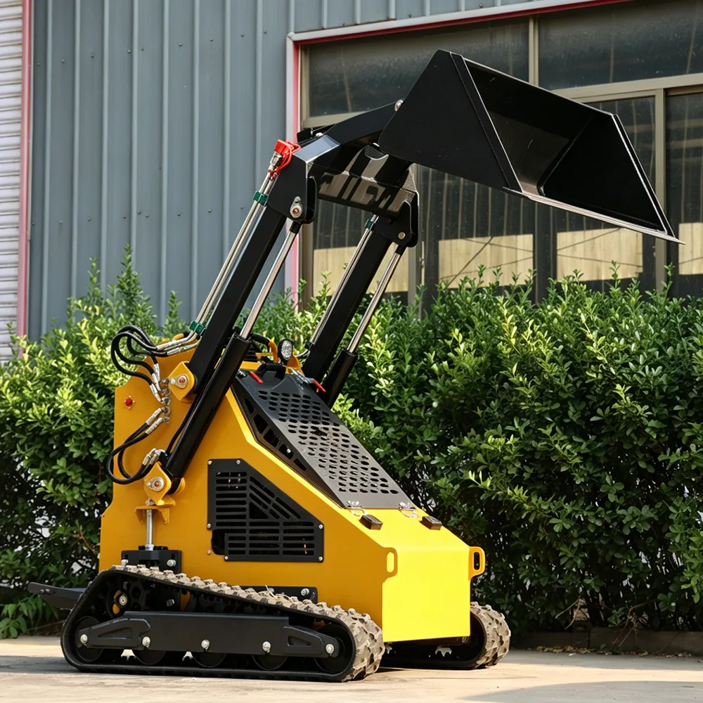 Free Shipping Heavy Duty Diesel Engine Powered Mini Skid Steer Loader Tracked Type High Digging Power Construction Farm