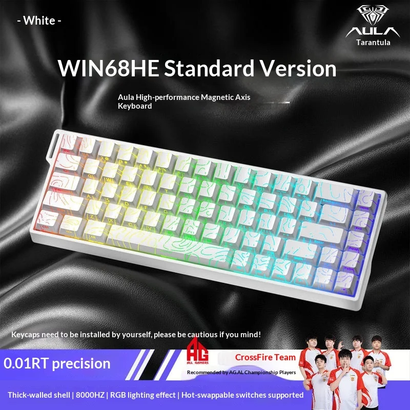 Aula Win68he Magnetic Switch Mechanical Keyboard Wired Custom Rgb 8khz Polling Rate 001mm Accuracy Esports Gaming Fps Valorant