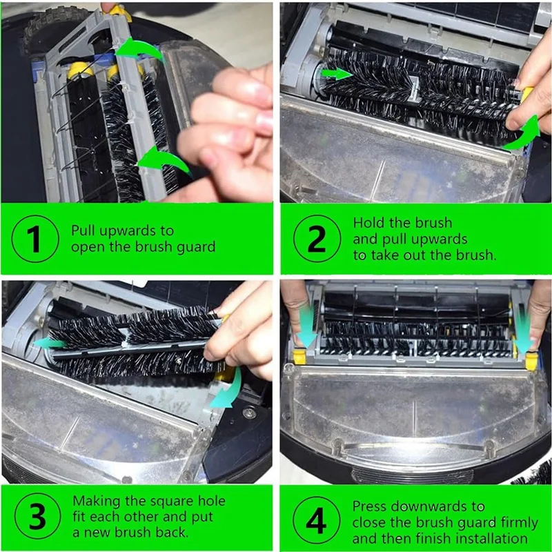 3 Sets Replacement Bristle & Flexible Beater Brush For Irobot Roomba 600 & 700 Series 614 618 630 635 640 645 650 652