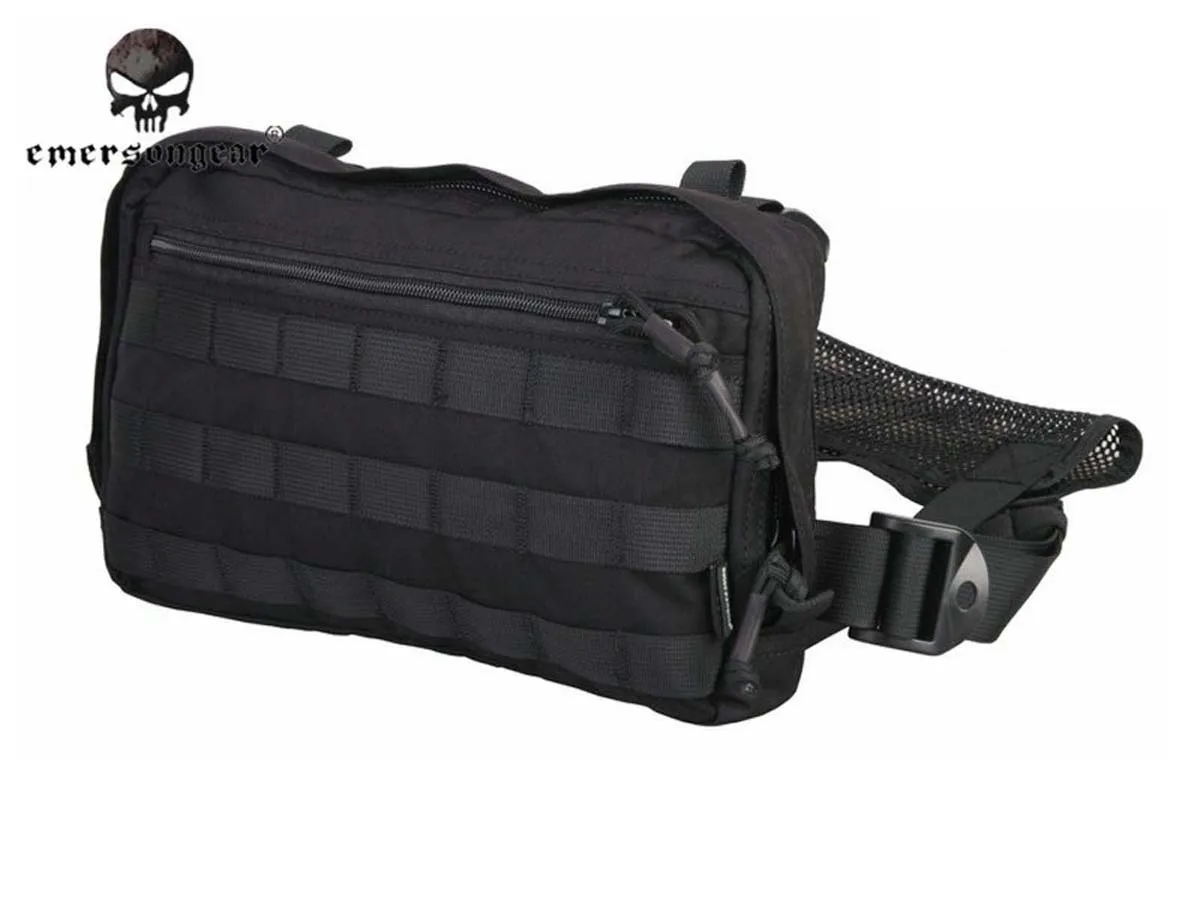 EMERSONGEAR-EDC Chest Recon Bag, Tactical Pouch, Outdoor, Hunting, Black, EM9285BK