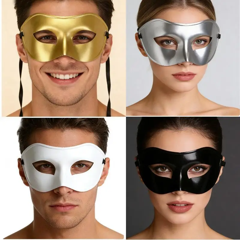 Men Women Masquerade Eye Mask Venetian Couple Cosplay Costume Props Halloween Carnival Prom Party Headdress Plastic Face Masks