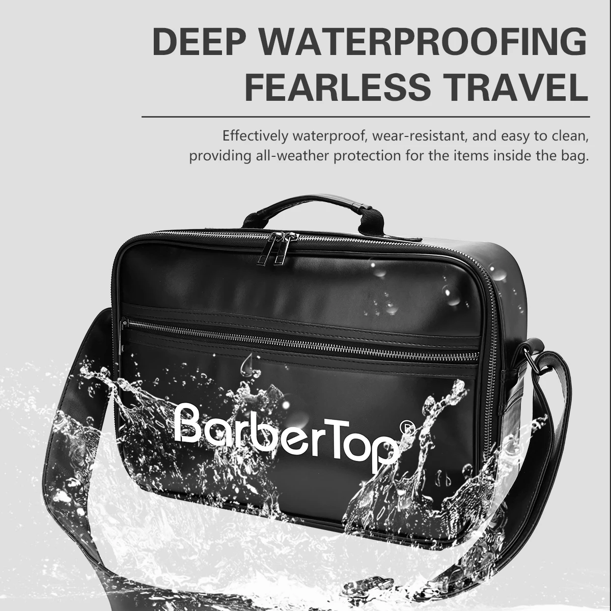 Large Capacity Waterproof Hairdressing Tools Storage Bag, Hairstylist Organizer Pouch with Multiple Brush Holders, Professional