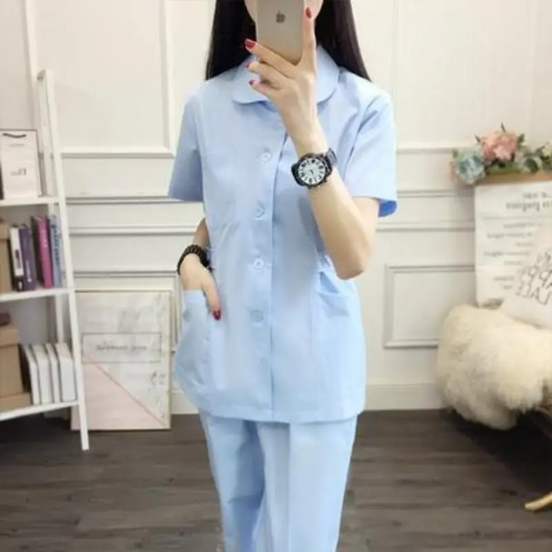 Personel szpitala Scrubs Set Nursing Uniform dla mężczyzn klinika stomatologiczna dostarcza pielęgniarka kobiety mundury koszula i spodnie z długim rękawem