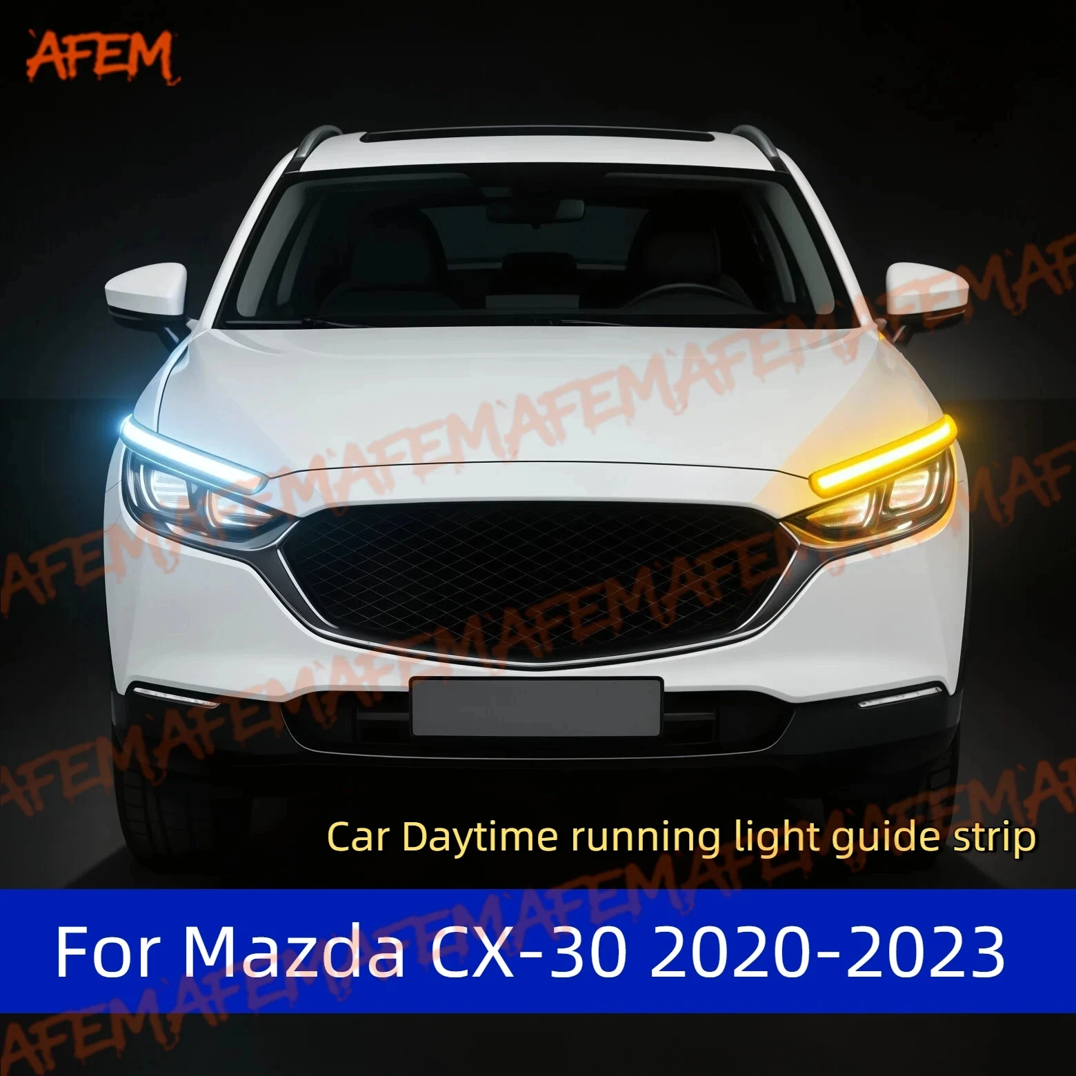 

For Mazda CX-30 2020-2023 Car DRL Daytime Running Light Start Scan Style Sequential Flowing Turn Signal Light Ultra-Thin LED