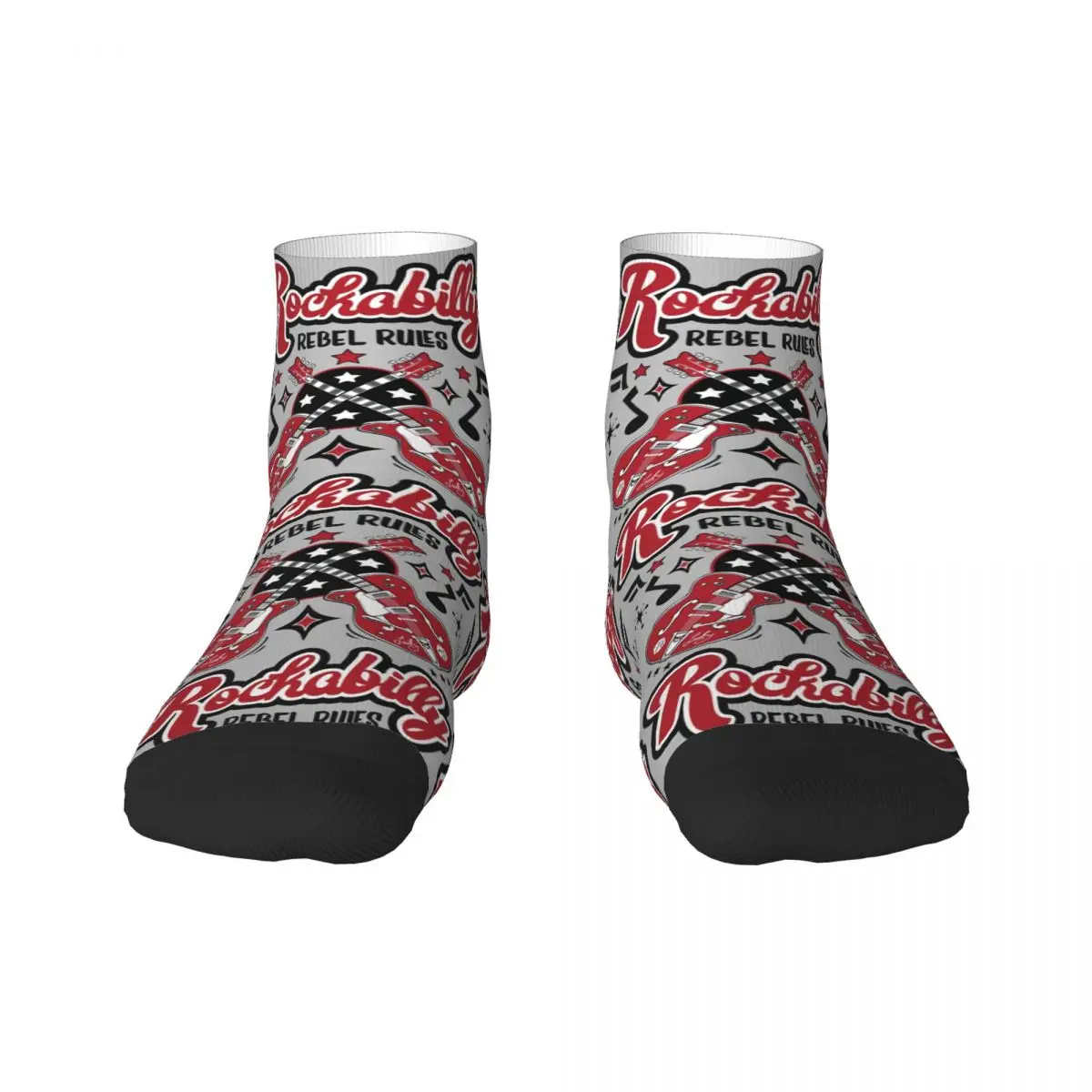 Cute Printing Rockabilly Music Rock And Roll Guitar Socks for Women Men Stretchy Summer Autumn Winter Crew Socks