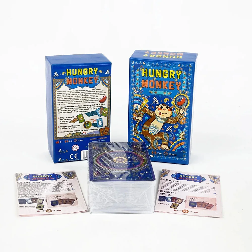 

Hungry Monkey Board Game for Family and Party, Funny Table Game, Friends Entertainment Cards, 2-6 Players