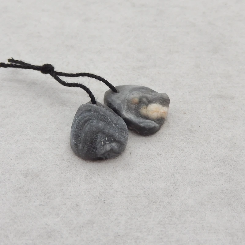 B & F-천연 브라질 마노 크리스탈 귀걸이 비즈, 수제 광택 천연석, 보석 제작 용품, 16x12x5mm, 2.4g