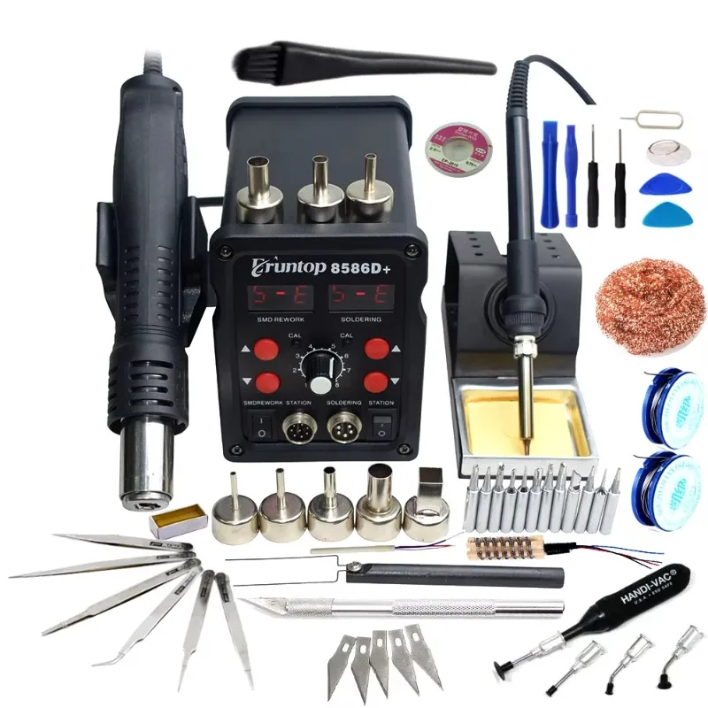 High Quality Dual Digital Display Hot Air Soldering Iron Station Soldering Stations Promotion