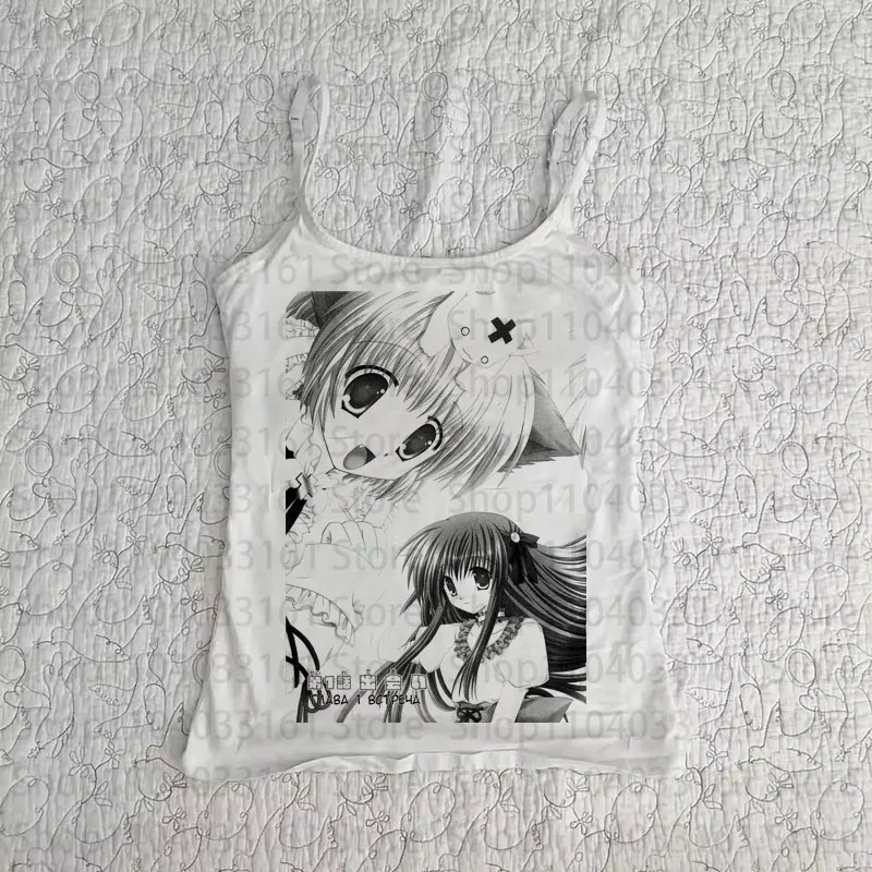 Vêtements des années 90, crop tops vintage, top Y2k, top emo pour femmes, tops d'été mignons avec bretelles, style trashy Y2k, années 2000, Harajuku femme
