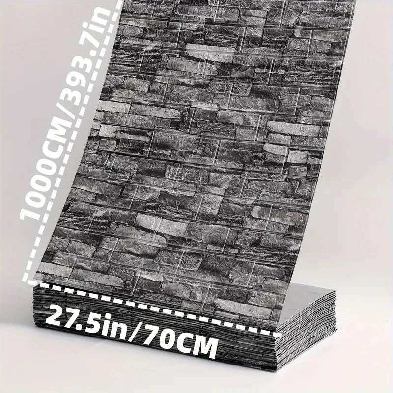 70cm*10m 3D Self-adhesive Foam Tile Wall Stickers for Indoor Wall Decor Living Room Kitchen and Bedroom Bathroom Home Decoration view 3
