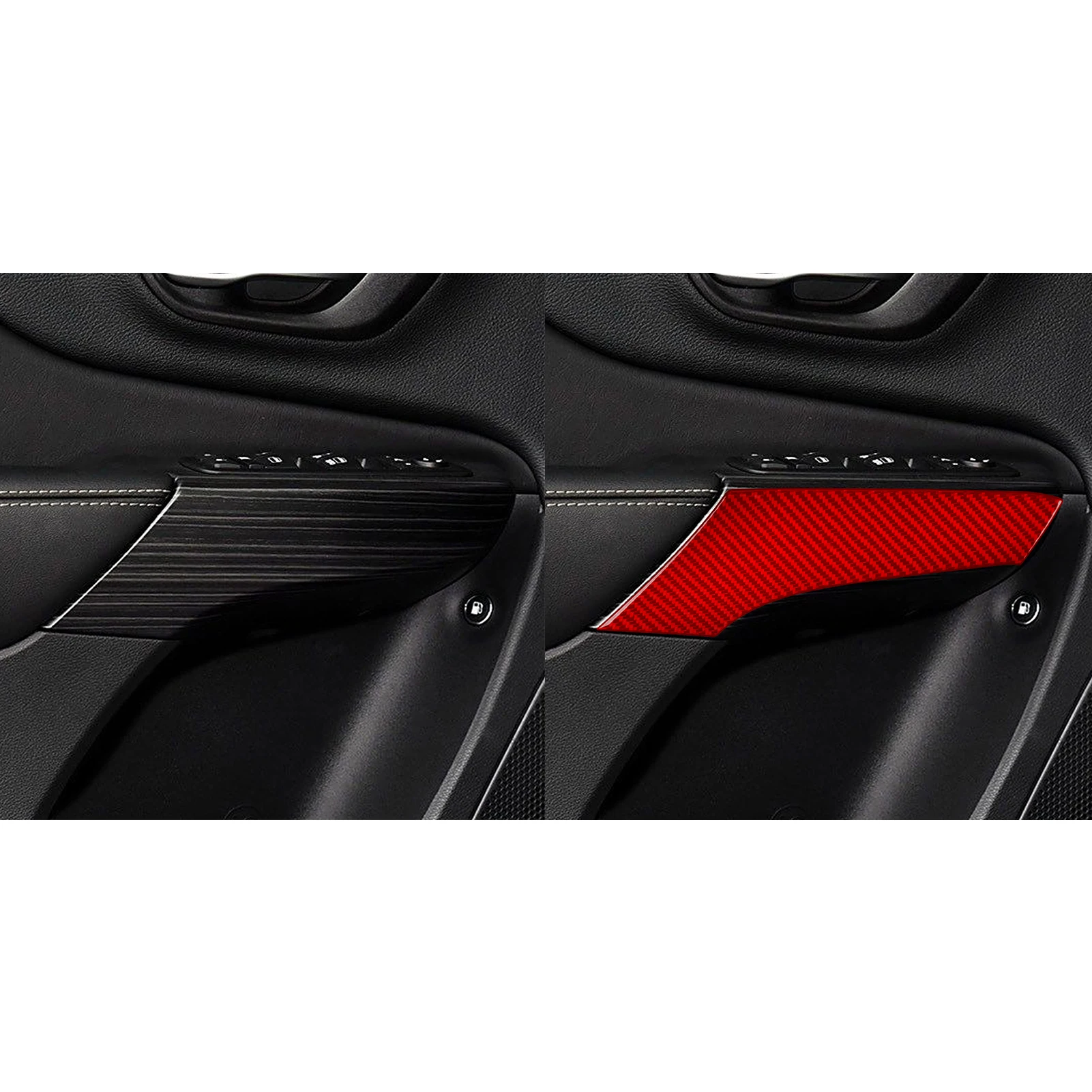 For Jeep Cherokee 2014-2018 Auto Door Handle Decorative Panel Trim Real Carbon Fiber Car Decoration Accessory Sticker