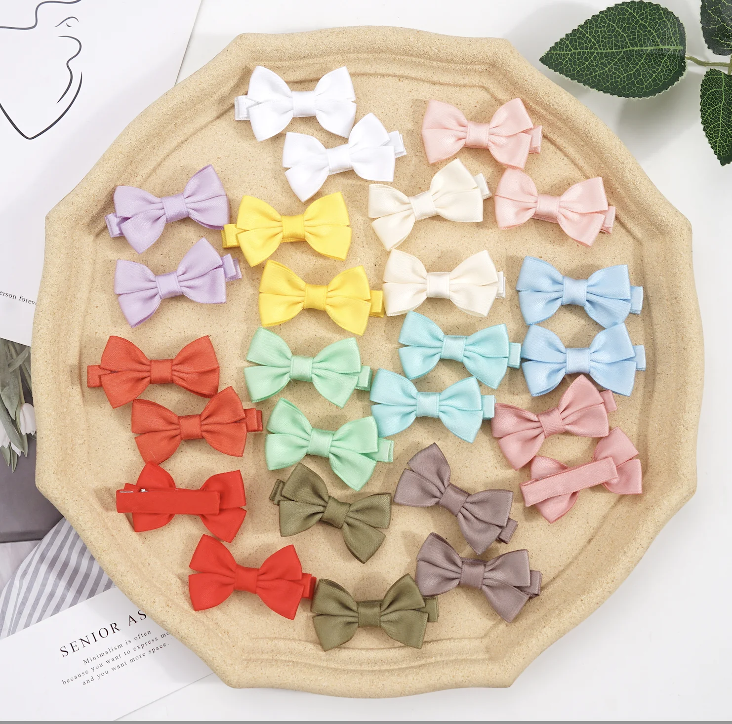 40/50/58pcs Pcs 2Inch Baby Hair Bows Clips Fully Lined No Slip for Fine Hair Baby Girls Infants Toddlers Kids Hair Barrettes