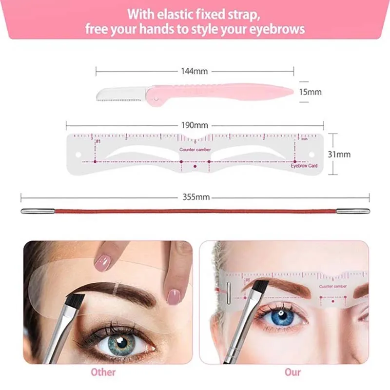 12Styles/set Eyebrow Stencil Set Reusable DIY Eye Brow Drawing Guide Styling Shaping Grooming Template Card Easy Makeup