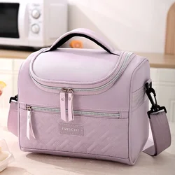 Portable Lunch Bag Food Thermal Box Durable Waterproof Office Cooler Lunchbox with Shoulder Strap Picnic Bag for Couples Unisex