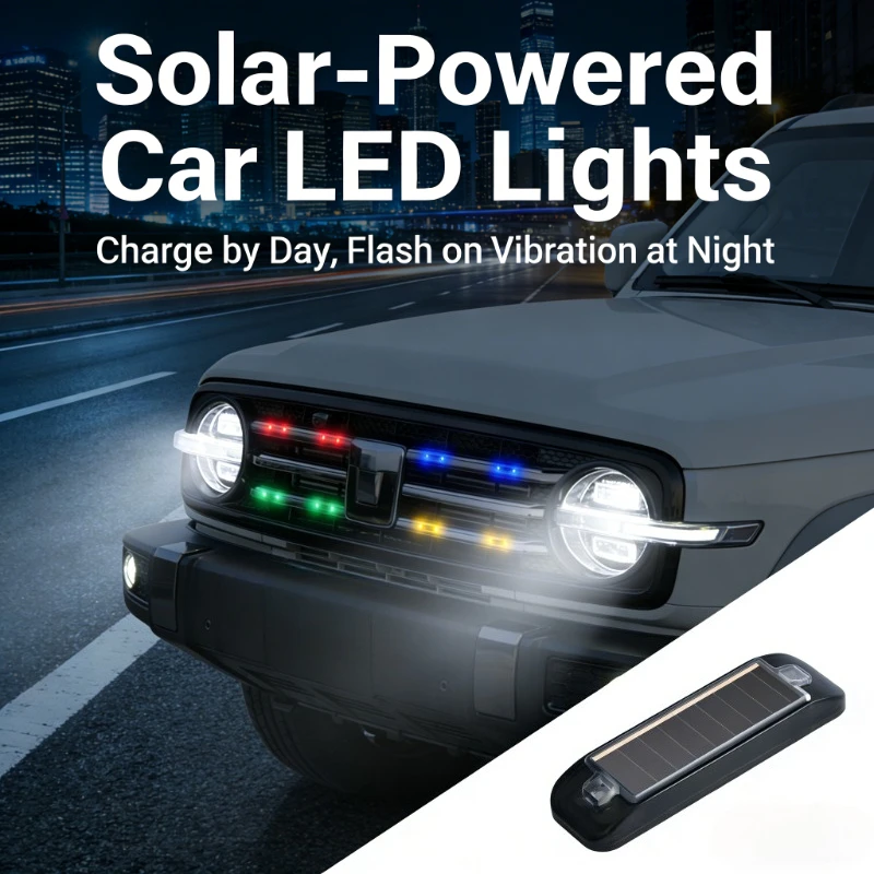 

Solar Anti-theft Warning Light Car Motorcycle Bicycle Red Blue Flash Light Night Safety Anti Rear-end Collision Lamp