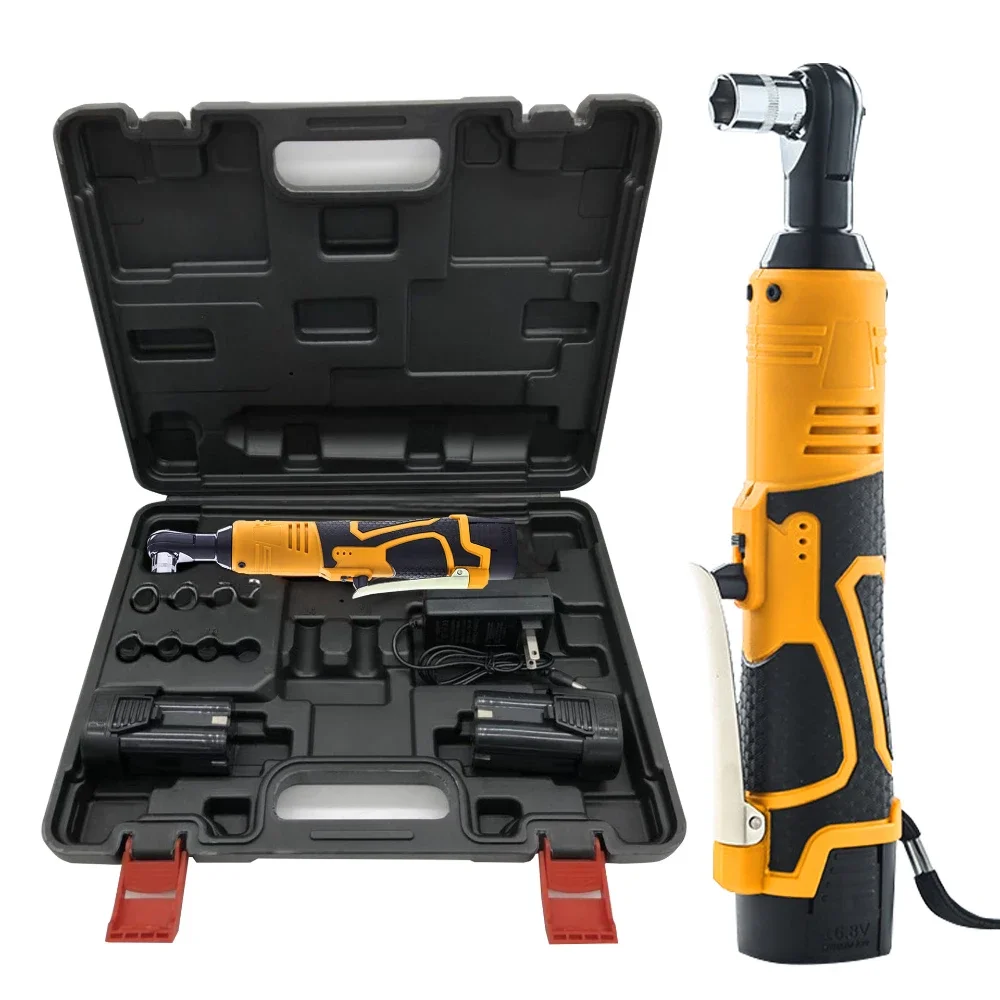 Mini Chave Elétrica sem Fio Conjunto de Chave Catraca Ângulo Broca Chave de Fenda Ângulo Direito Ferramenta Reparo Automotivo 12v 18v